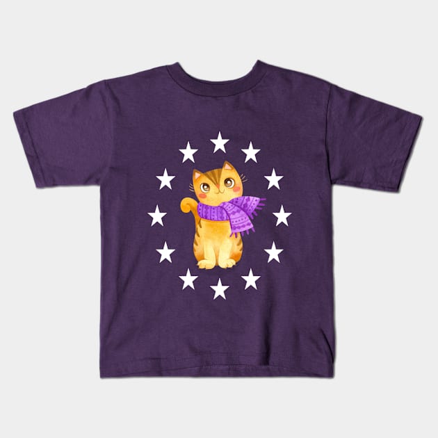 Cute Kitty Kids T-Shirt by Designz4U